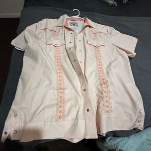 ROWEL WESTERN WEAR PEARL SNAP PERFORMANCE GUAYABERA.